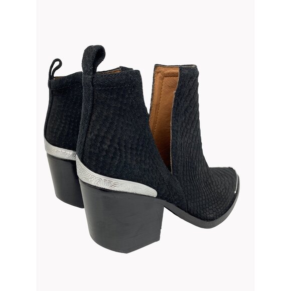 Jeffrey Campbell Womens Sz 5 Cromwell Snake Print Suede Western Booties Boots - Picture 4 of 10